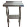 Bk Resources Work Table Stainless Steel With Undershelf, 1.5" Rear Riser 30"Wx18"D VTTR-1830